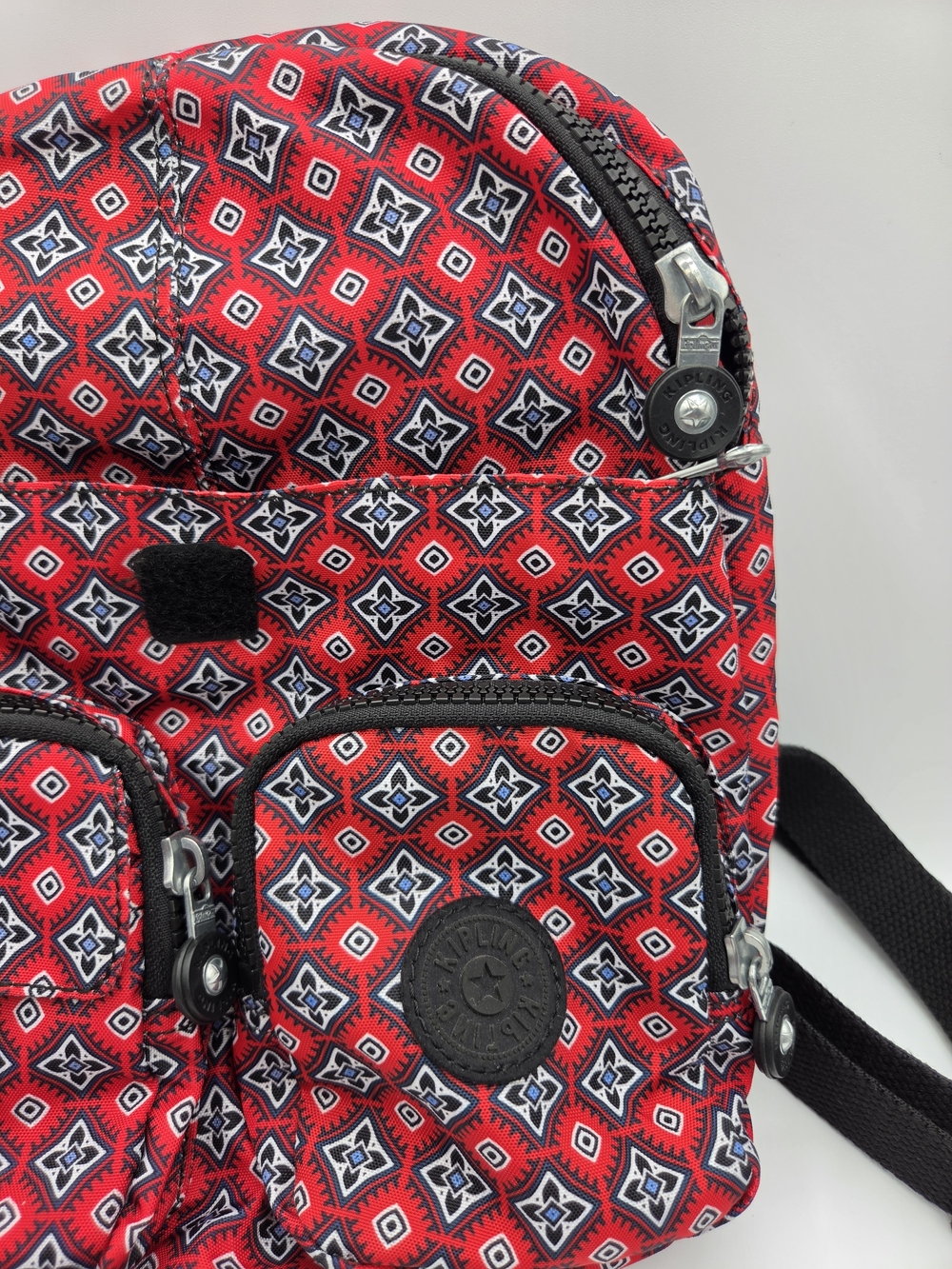 Kipling Red Geometric Print Backpack - Picture 3 of 10